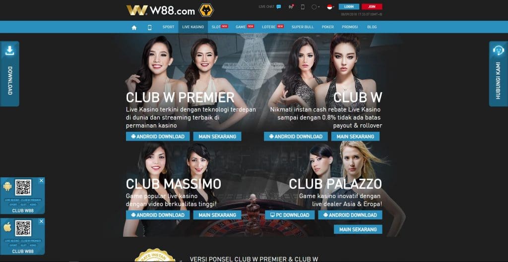 W88 Live Casino Page